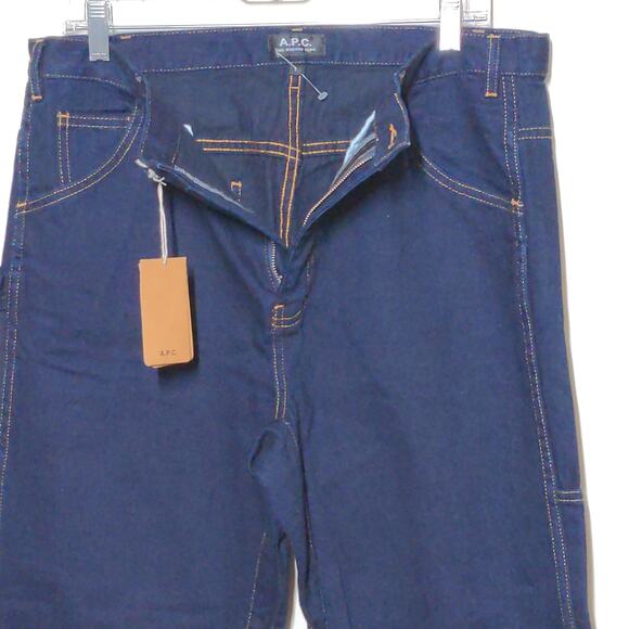 A.P.C. Indigo Pantalon Job Trouser Jeans in Blue Straight Carpenter Cargo L New - Picture 3 of 11